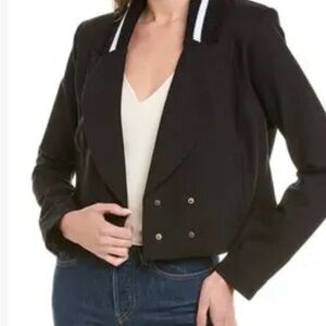 CAbi Black Tie Jacket With Snap Closure